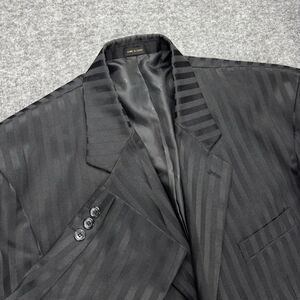 Gianni Vironi Men’s Blazer 44R Black Tonal Stripe 3 Button Sport Coat Jacket